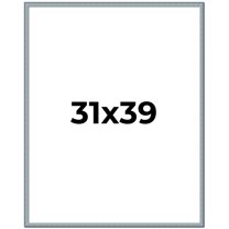 31x39 Frame Blue Scuffed Farm Board Solid Wood Picture Frame Width 0.75 Inches | Interior Depth 0.5