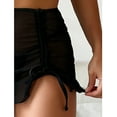 thumbnail image 6 of vigerkar Women's Drawstring Front Sheer Mesh Swimsuit Bikini Cover Up Skirt Black, S, 6 of 9