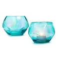 Mainstays Teal Iridescent Faceted Votive and Tealight Candle Holder