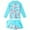 A Cyan Flower, variant on BAOHULU Girls Two-Piece UPF50+ Swimsuits Long Sleeve Rash Guard Kids Bathing Suit with Swim Skirt