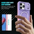 thumbnail image 2 of for iPhone 17 Pro Case with Camera Sliding Cover, [Compatible with MagSafe] with Magnetic Ring Kickstand, Military Grade Heavy Duty Protection Phone Case for iPhone 17 Pro, Purple, 2 of 5