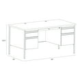 thumbnail image 4 of Hirsh 30D x 60W Double Pedestal Metal Desk Charcoal/Mahogany, 4 of 4