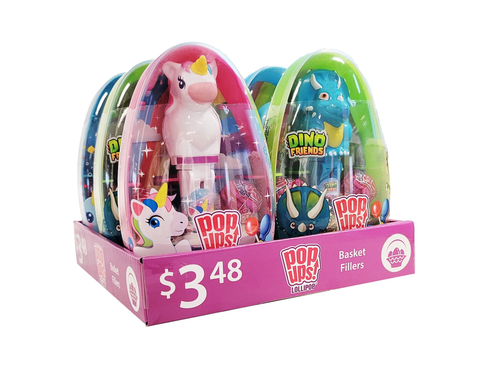 Flix Candy Unicorn Pop up Lollipop Jumbo Egg, Strawberry Flavored,  .70 oz