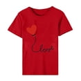 thumbnail image 4 of ICHUANYI Women's T-shirt Valentine's Day Print Shirts Short Sleeve Crew Neck Tops Cloth New Trending, 4 of 5