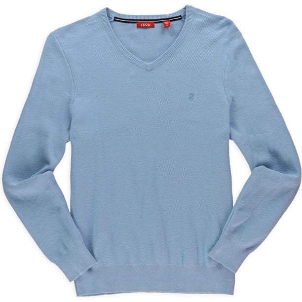 IZOD suéter de texto de calibre fino para hombre, azul, grande IZOD Pull-over