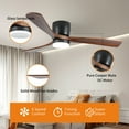 thumbnail image 4 of 42 Inch Ceiling Fan with Light and Remote, Modern Flush Mount Low Profile Fan, 6 Speed Reversible DC Motor, Dimmable LED for Bedroom Farmhouse Patio Indoor Outdoor, 4 of 10