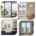 thumbnail image 7 of Teal Tulip Butterfly Window Privacy Film, Beige Turquoise Floral Blue Coastal Static Cling UV Sun Blocking Heat Control Window Tint Day and Night, Non-Adhesive One Way Privacy Cover 29.5''x78.7'', 7 of 7