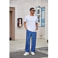 thumbnail image 3 of EKOUAER Men's Pajama Pants Plaid Pj Lounge Pants Soft PJ Bottoms with Pockets & Drawstring, 3 of 5