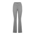 thumbnail image 3 of XFLWAM Flare Leggings for Women Crossover High Waisted Yoga Pants Casual Bootcut Workout Bell Bottom Leggings with Pockets Gray L, 3 of 5