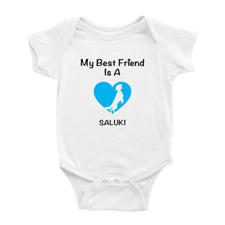 

My Best Friend is A Saluki Dog Funny Baby Romper Infant Clothes