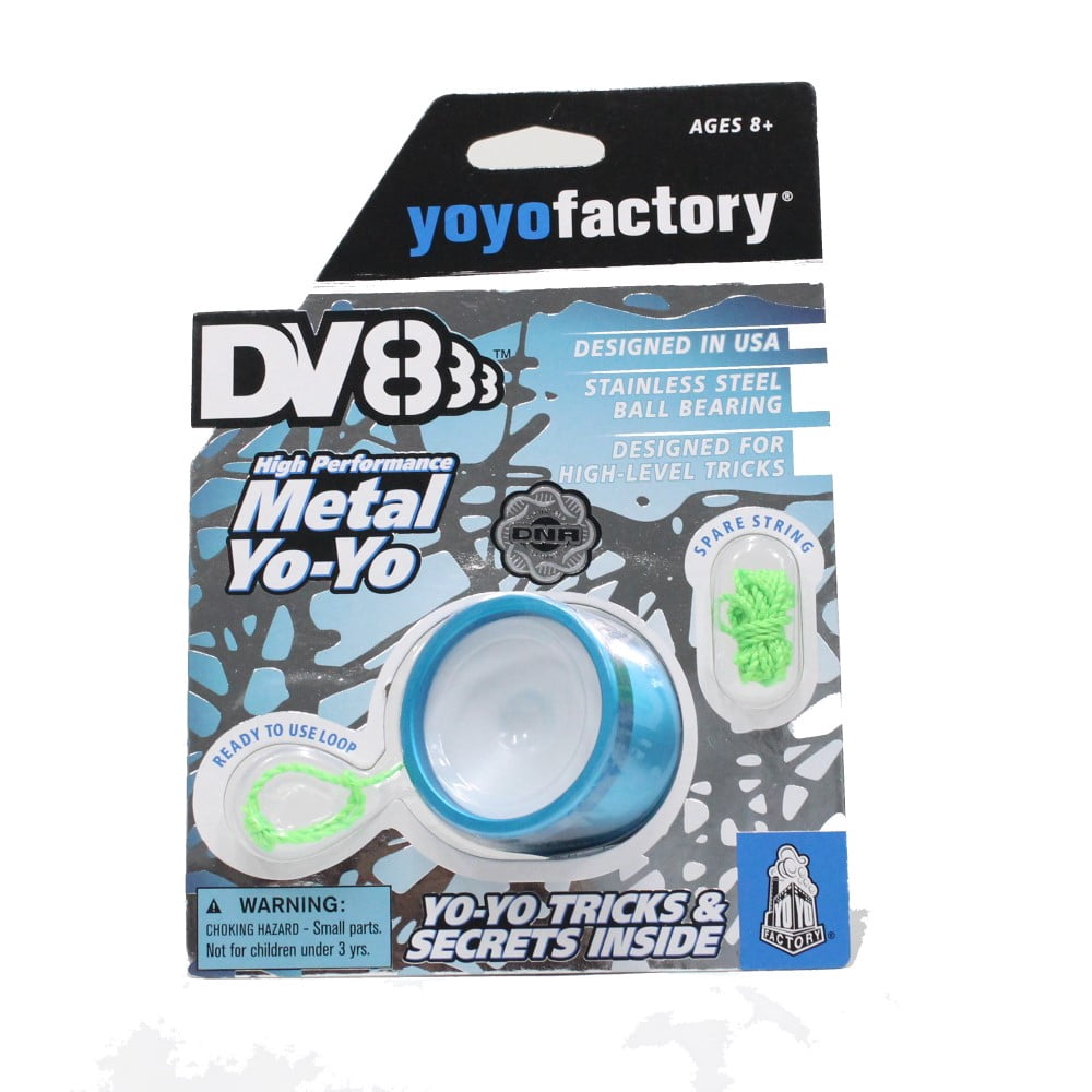YoYoFactory DV888 2023 Yo-Yo - Polycarbonate Fingerspin YoYo (Aqua)