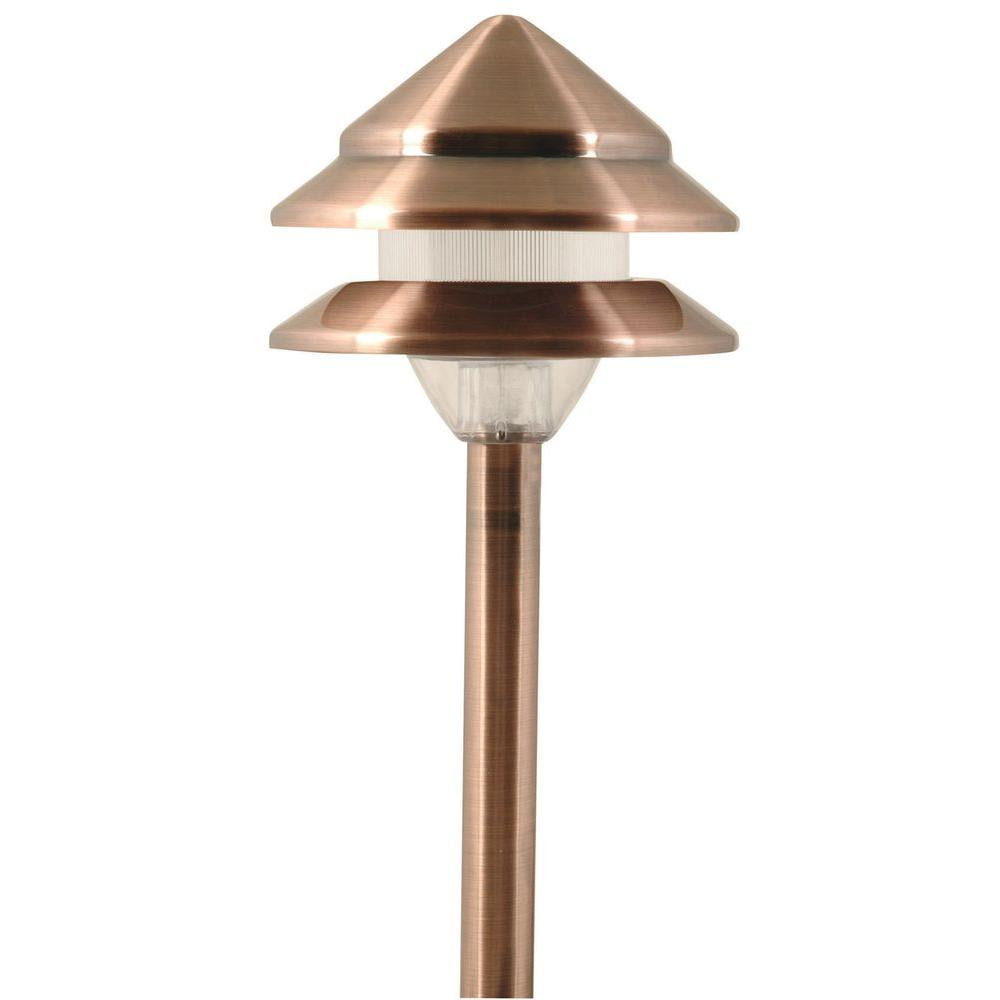 Marion Style 2 Tier Low Voltage 7 Watt Copper Metal Outdoor Landscape Path Light Marion Style 2 Tier Low Voltage 7 Watt Copper Metal Outdoor Landscape Path Light