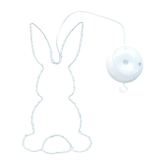 Nmdmisc 10" Easter Egg Bunny Window Lights, Easter Silhouette Light Decorations (AAA Battery) for Outdoor Indoor Easter Party