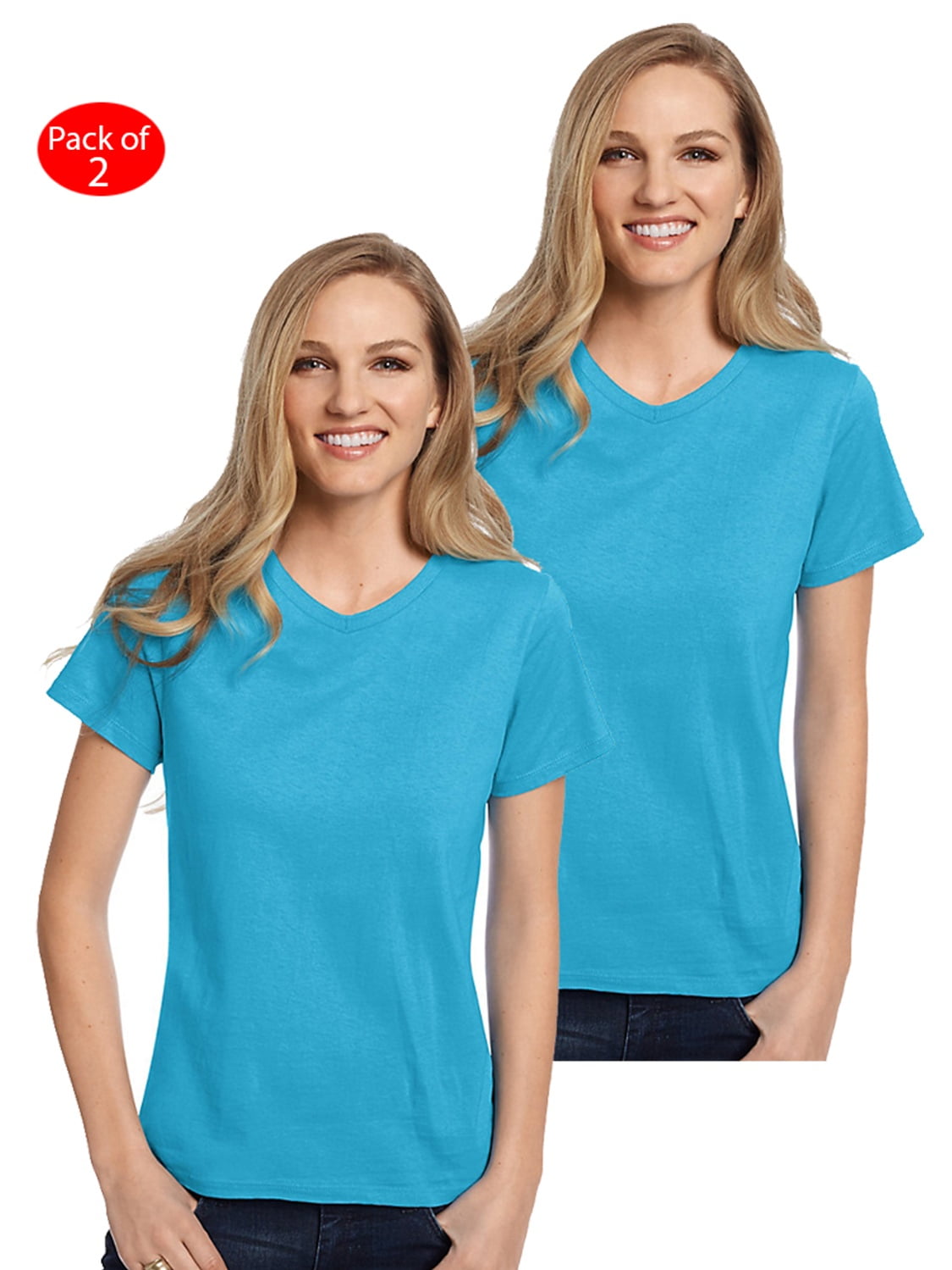 Hanes Hanes Relaxed Fit Women's Comfort Soft; Vneck TShirt, Color