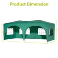 thumbnail image 2 of Portable Pop Up Folding Tent with 6 Removable Sidewalls, Heavy Duty Gazebo with 4 Church Style Window Panels, Waterproof Canopy Tent Shelter with Carry Bag for Party Events, 10'x20', Green, 2 of 8