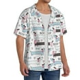 thumbnail image 2 of Goofa Dachshund Dog Puppy Printed Men's Casual Short-sleeved Shirt,Lightweight Breathable Button-down,Summer Casual men's top,Versatile Fashion shirt-, 2 of 7