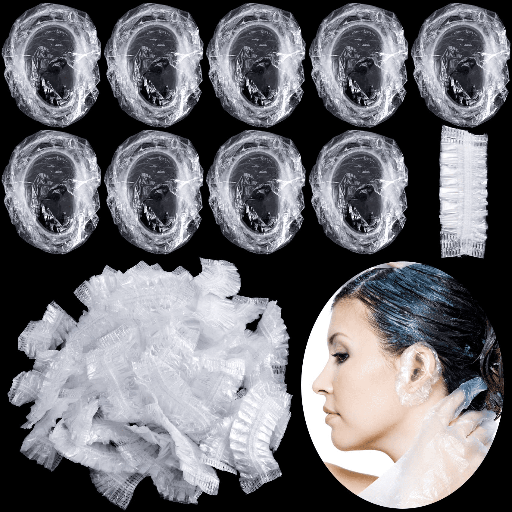 100 PCS Clear Ear Covers for Shower, Disposable Ear Protectors