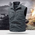 thumbnail image 4 of YueHuiYing Men's Casual Loose Fit Multi Pocket Functional Stand Collar Vest Stylish Outdoor Emergency Volunteer Workwear Zippered Jacket For Hiking Camping And Daily Use, 4 of 6