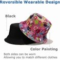 thumbnail image 3 of Sombrero de pescador reversible ZHAOCHENG Estampado unisex pintura roja, 3 of 4