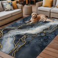thumbnail image 2 of Fsddascl Marble Outdoor Rug for Patio/Deck/Porch, Non-Slip Large Area Rug 4 x 6 Ft, Navy Blue Modern Luxury Gold Texture Indoor Outdoor Rugs Washable Area Rugs, Reversible Camping Rug Carpet Runner, 2 of 5