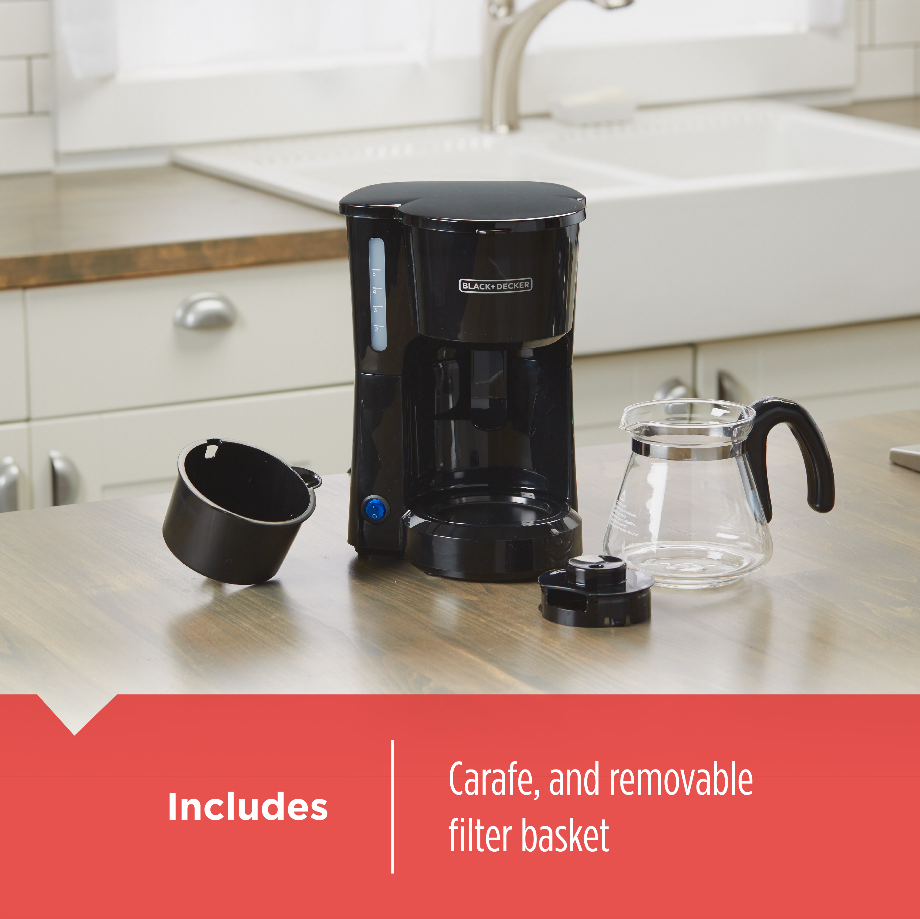 BLACK+DECKER 5-Cup Compact Coffee Maker, Black photo 7