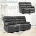 thumbnail image 2 of 3 Seater Reclining Sofa, Loveseat Recliner Sofa Set, Home Theater Seating of Anti-Scratch Leather, Living Room Furniture Sets (Gray, 3 Seater + Loveseat), 2 of 7