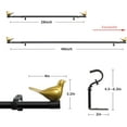 thumbnail image 2 of 3/4" Diameter Farmhouse Single Window Treatment Curtain Rod, Gold Bird Finials (28"-48", Black Rod), 2 of 10