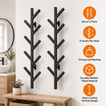 thumbnail image 4 of Gumnay 2 Pack Wall Mounted Coat Rack, 37.8" Black Metal Coat and Hat Hooks, 4 of 8