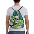 thumbnail image 2 of Bingfone Skull And Palm Leaves Drawstrings Backpacks Bags For Men Women Gym Drawstrings Bag, 2 of 9