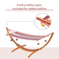 thumbnail image 4 of Outsunny 10' Wood Outdoor Hammock with Stand Rainbow Bed, Heavy Duty Roman Arc Hammock for Single Person for Patio Backyard Balcony, Multi Color, 4 of 9