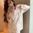 thumbnail image 1 of Ropa de dormir de algodón para mujer, conjunto de 2 piezas de manga larga, bonito, para primavera, 2024, 1 of 5