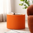thumbnail image 6 of Tcbosik Nesting Coffee Tables Set of 2, Round Cocktail Table, Wood Bedside Table for Small Space Home Apartment, Orange, 6 of 7