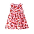 thumbnail image 2 of Girls Strawberry Print Sleeveless A-Line Summer Sundress Multicolor,Size 2-3 T, 2 of 7