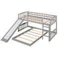 thumbnail image 5 of Gray Twin Over Twin Bunk Bed with Slide and Ladder, 5 of 8