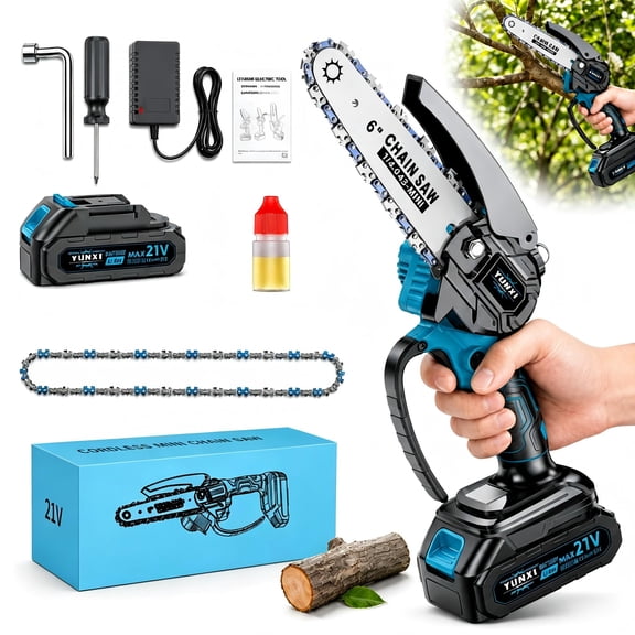 2026 Wireless Mini Chainsaw Kit with Paper Box, 1 Battery, 1 Chain for Tree Pruning and Home Gardening