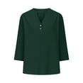 thumbnail image 4 of WCJM Essentials Women's Short-Sleeve Crewneck Solid T-Shirt Women's Short Sleeve T-Shirt Cotton Linen Shirts for Women Summer Button Down Tops Short Sleeve Casual Blouses Oversized Tshirts 2026, 4 of 5