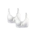 thumbnail image 1 of Sostén con aros de flores acolchado de cobertura total para mujer de tallas grandes INSPIRE CHIC blanco - 2 piezas 44/100 ajuste 42B/C, 1 of 1