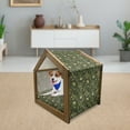 thumbnail image 3 of Sage Pet House, Spring Inspired Ornaments Butterflies Little Blossoms Swirled Leaves Vintage, Outdoor & Indoor Portable Dog Kennel with Pillow and Cover, 5 Sizes, Yellow Black Green, by Ambesonne, 3 of 5