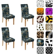 Chair Covers for Dining Room Set of 4, Stretch Dining Chair Cover 4 Pieces, Washable Kitchen Parsons Chair Slipcovers 4 Pack, Removable Seat Protector for Home and Party
