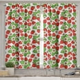 thumbnail image 2 of Ambesonne Spring Valance & Curtain, Floral Strawberry Scene, 55"x30", Green Red, 2 of 6