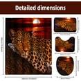 thumbnail image 5 of Juego de 4 cortinas de ducha con diseño de guepardo, leopardo y luna, 70,8 x 70,8 pulgadas, juegos de decoración de baño, cortinas de ducha africanas y accesorios para alfombras de baño con estampado, 5 of 5