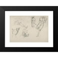 thumbnail image 2 of Eugène Delacroix 14x11 Black Modern Framed Museum Art Print Titled - Studies of Hands and Figures for the Salon Du Roi, Palais Bourbon (1833-38), 2 of 5