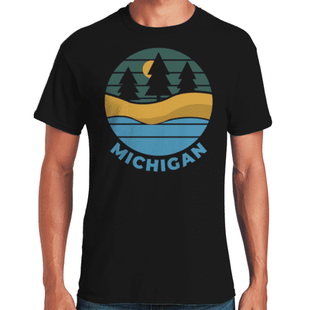 Graphic America State of Michigan USA Great Lakes Men's Graphic T-Shirt Collection