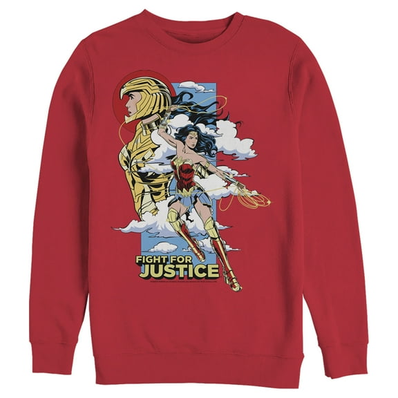 Men's Wonder Woman 1984 Fight for Justice  Sweatshirt Red X Large