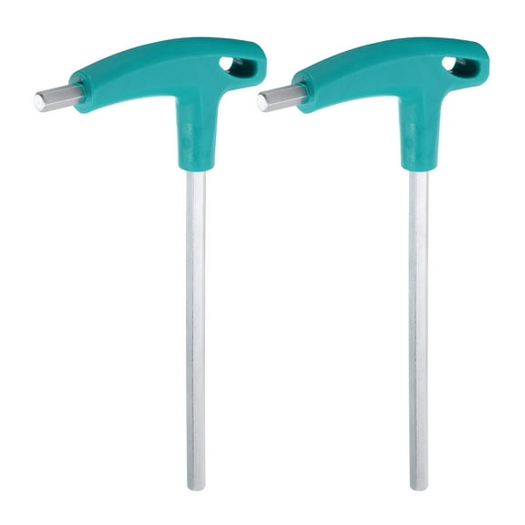 Uxcell 2pcs T-Handle Hex Key Wrench 8mm Metric CR-V T-Key Inner Hexagon Wrenches Spanner Repair Tool, Blue