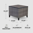 thumbnail image 3 of Four Seasons Courtyard Serronova Faux Wood Top Aluminum Table, Light Gray, 3 of 7