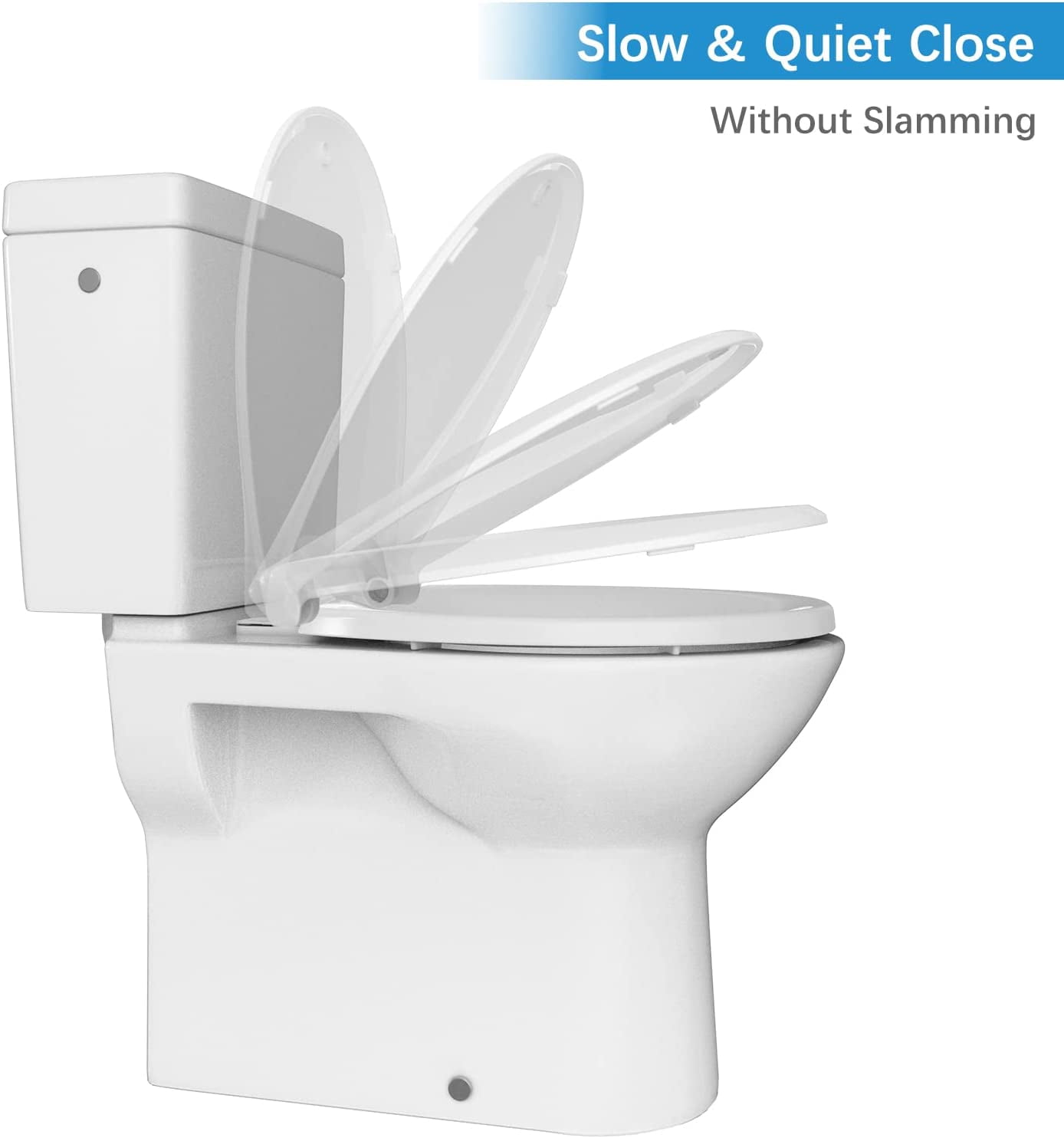 Litake Round Toilet Seat for Toddlers & Adults, Toilet Seat with Toddler Seat Built in, Potty Training Toilet Seat for Toddlers, with Slow Close and Magnets- Round