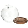 thumbnail image 3 of Gymnture Glass Dome Cover with Wood Base Apples Shaped Cloche for Home Decor, 3 of 11