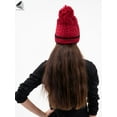 thumbnail image 4 of PULLIMORE Womens Winter Beanie Hats Knitted Scarf Set Pompom Fleece Lined Cap with Face Mask (Red), 4 of 9