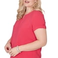 thumbnail image 4 of Alfred Dunner Womens Petite Solid Rolled Short Sleeve Tee, 4 of 4